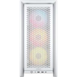 Caja ordenador gaming corsair frame 4000d rs atx argb cristal templado blanca