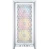 Caja ordenador gaming corsair frame 4000d rs atx argb cristal templado blanca