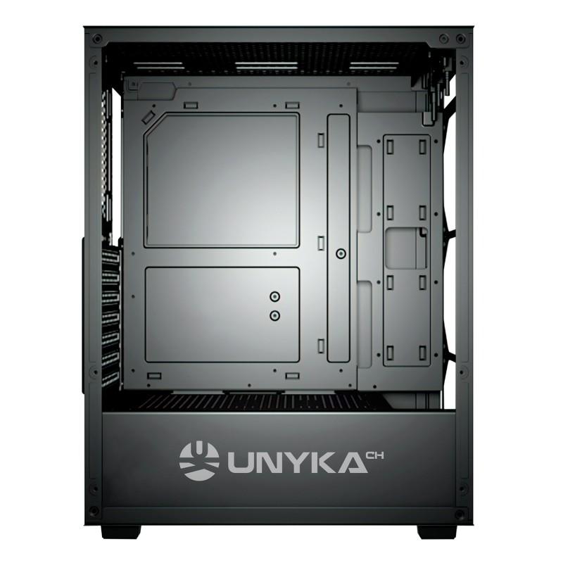 Caja ordenador gaming unykach mir 100 atx argb cristal templado negro