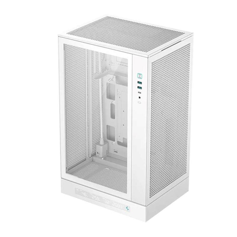 Caja ordenador gaming deepcool matx ch270 digital cristal templado blanca