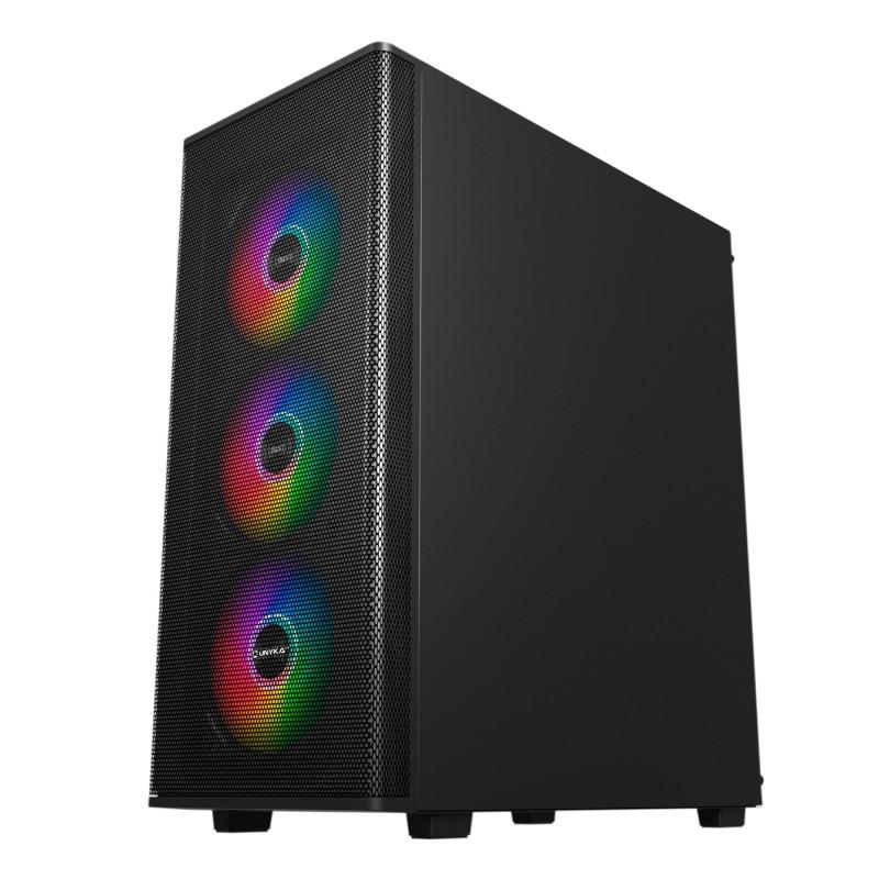 Caja ordenador gaming unykach mir 100 atx argb cristal templado negro