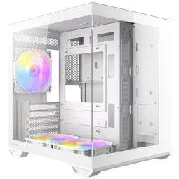 Caja ordenador gaming antec cx60m matx argb cristal templado blanco
