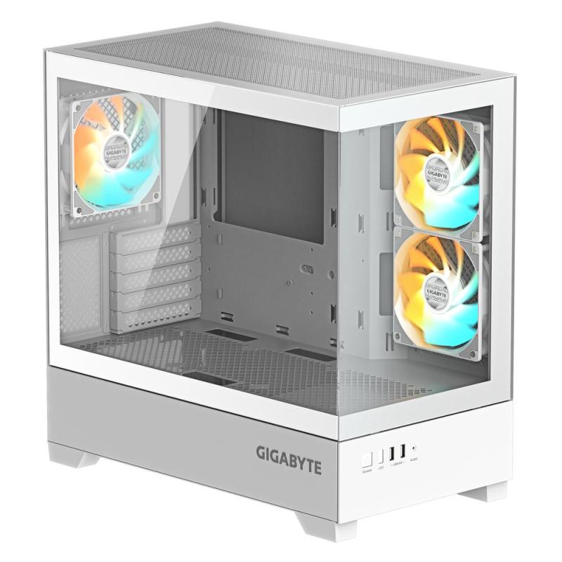 Caja ordenador gaming gigabyte c201 matx vidrio usb 3.2 blanca