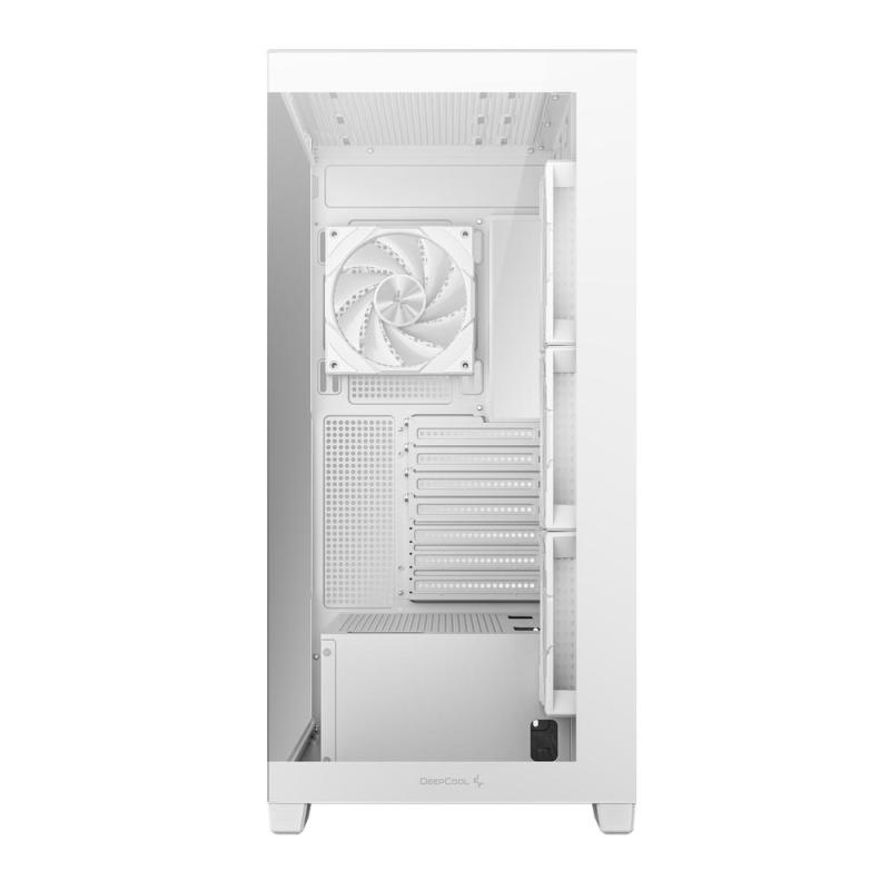Caja ordenador gaming deepcool cg580 4f atx rgb cristal templado blanca