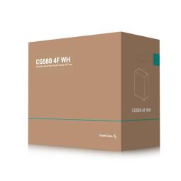 Caja ordenador gaming deepcool cg580 4f atx rgb cristal templado blanca