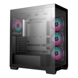 Caja ordenador gaming deepcool cg580 4f atx rgb cristal templado negra
