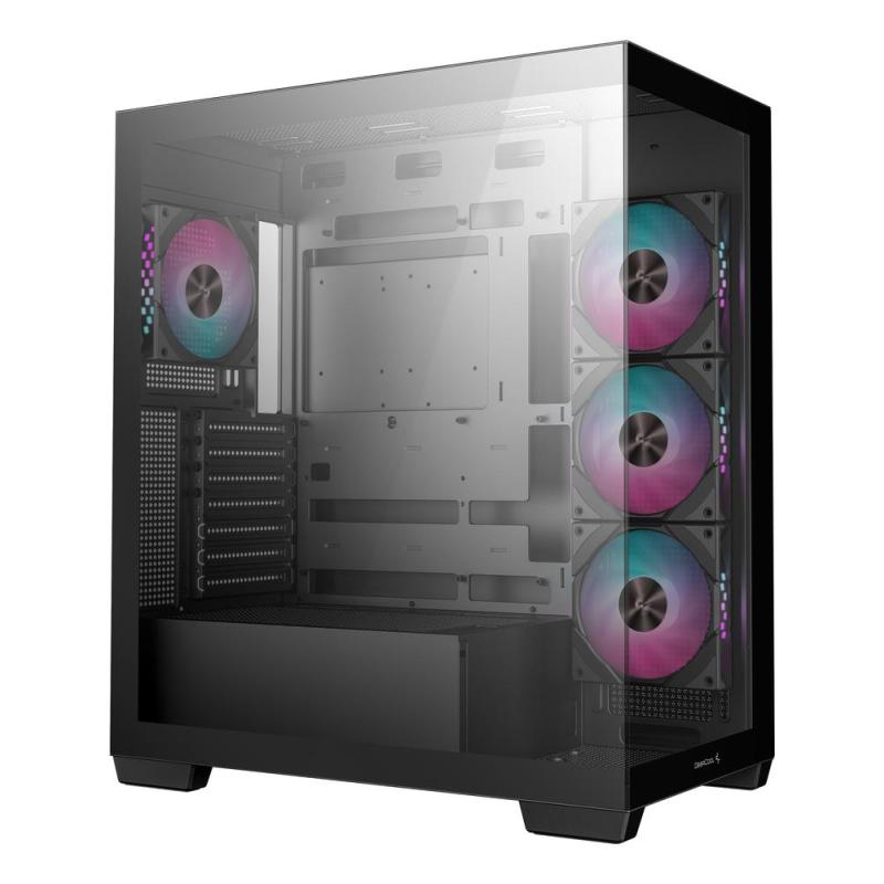 Caja ordenador gaming deepcool cg580 4f atx rgb cristal templado negra