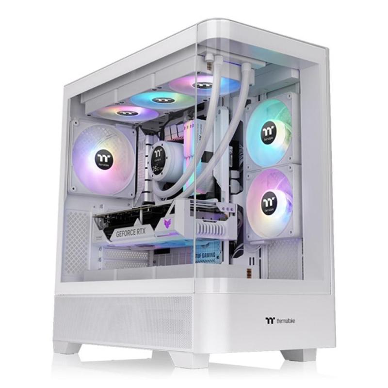 Caja ordenador gaming thermaltake view 290 atx argb cristal templado blanca
