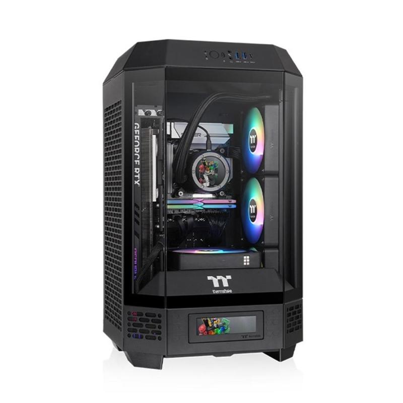 Caja ordenador gaming thermaltake tower 250 mini - itx cristal templado negra