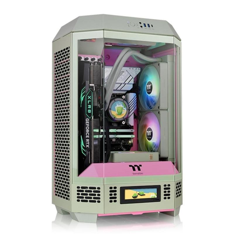 Caja ordenador gaming thermaltake the tower t300 matx cristal templado verde