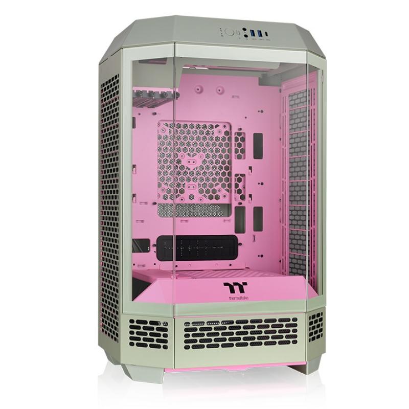 Caja ordenador gaming thermaltake the tower t300 matx cristal templado verde