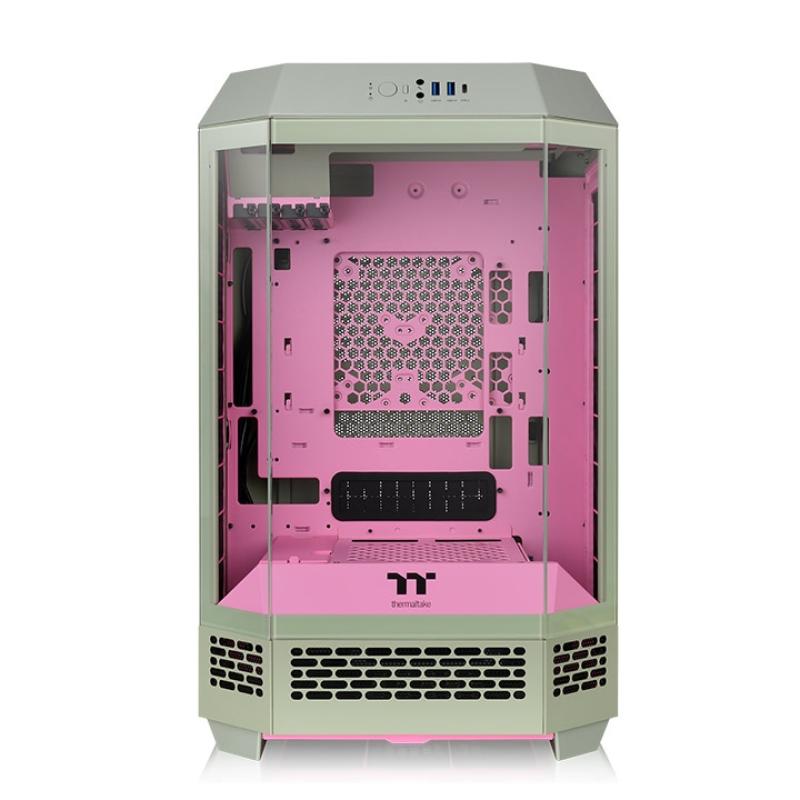 Caja ordenador gaming thermaltake the tower t300 matx cristal templado verde