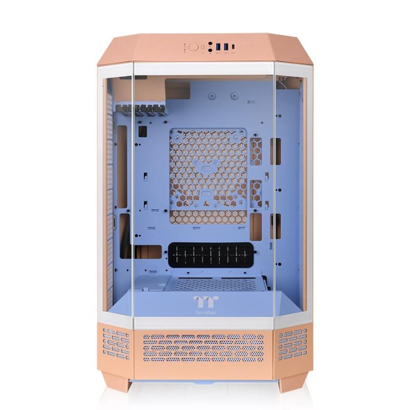 Caja ordenador gaming thermaltake the tower t300 matx cristal templado durazno