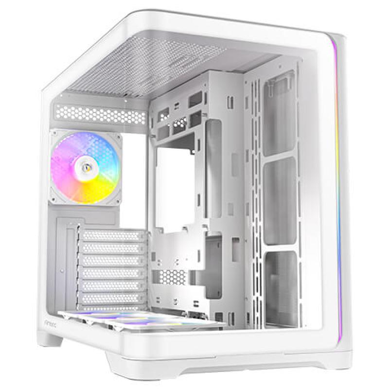 Caja ordenador gaming antec c5 curve argb atx cristal templado blanca