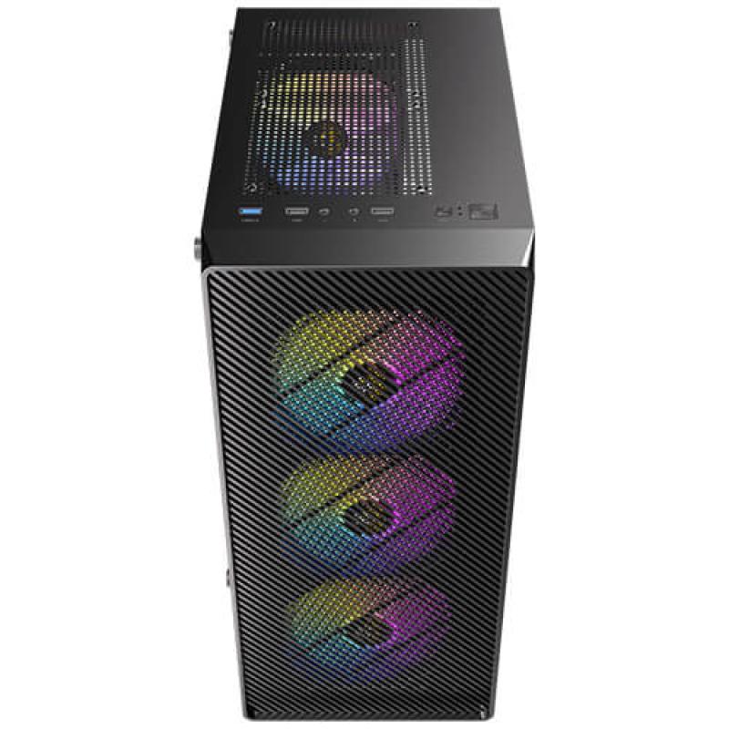 Caja ordenador gaming antec ax26 argb elite atx cristal templado negra