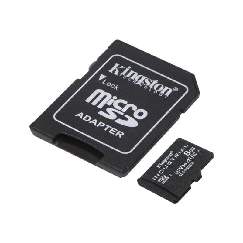 Tarjeta memoria micro secure digital sdhc 8gb kingston industrial clase 10 uhs - i u3 + adaptador sd