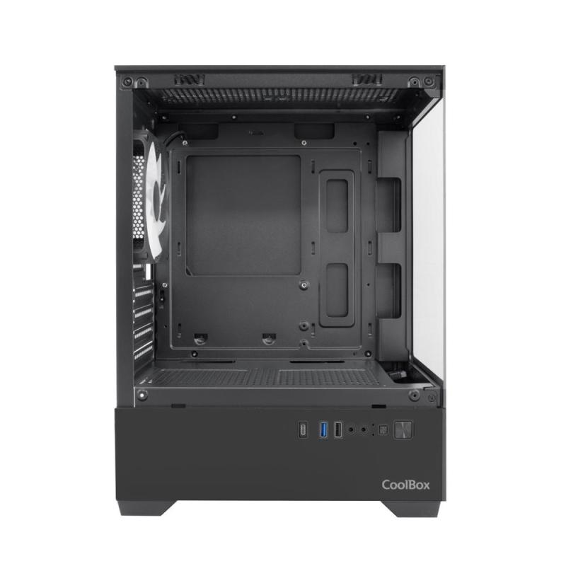 Caja ordenador gaming coolbox gm200 vision lite matx argb cristal templado negra