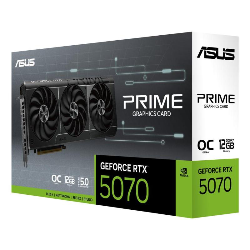 Tarjeta grafica asus prime rtx 5070 12gb gddr7 - 3x dp - 1x hdmi pci express 5.0