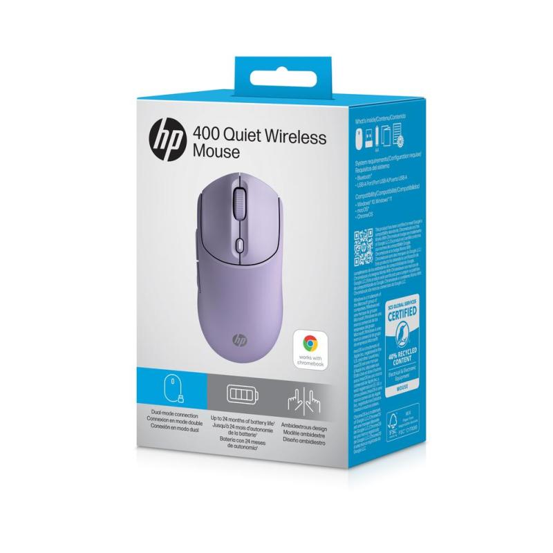 Raton inalambrico hp 400 dual morado