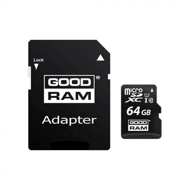 Goodram micro mem sd 64gb m1aa cl10 uhs - i+adapt - Imagen 1