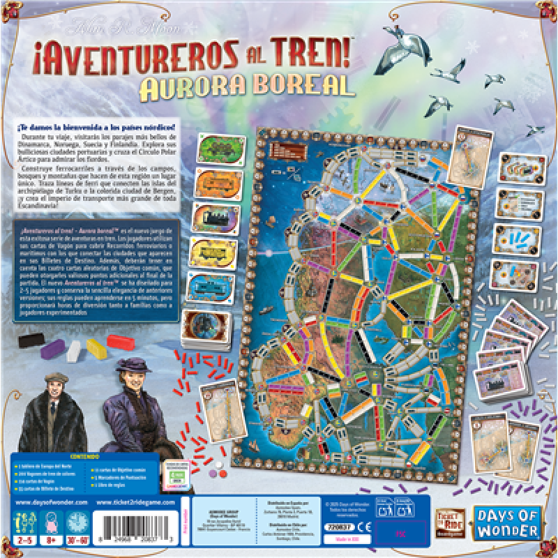 Juego de mesa ¡aventureros al tren! aurora boreal