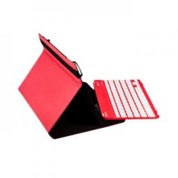 Funda universal gripcase silver ht para tablet 9 - 10pulgadas + teclado bluetooth rojo - Imagen 1
