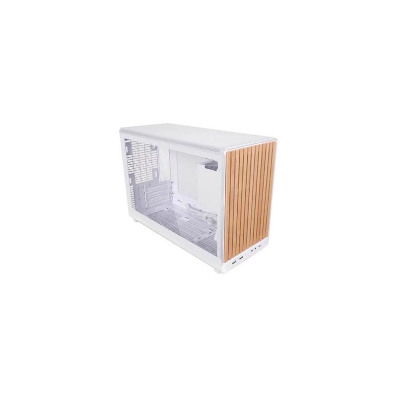 Caja ordenador gaming lian li a3 matx cristal templado madera blanca