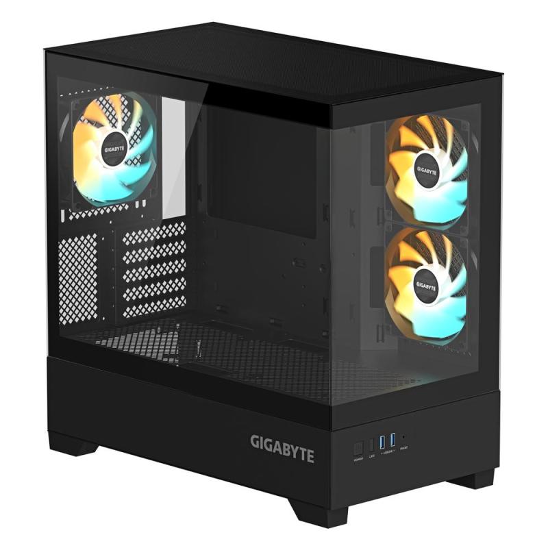 Caja ordenador gaming gigabyte aorus c201b ice matx vidrio usb 3.2 negra