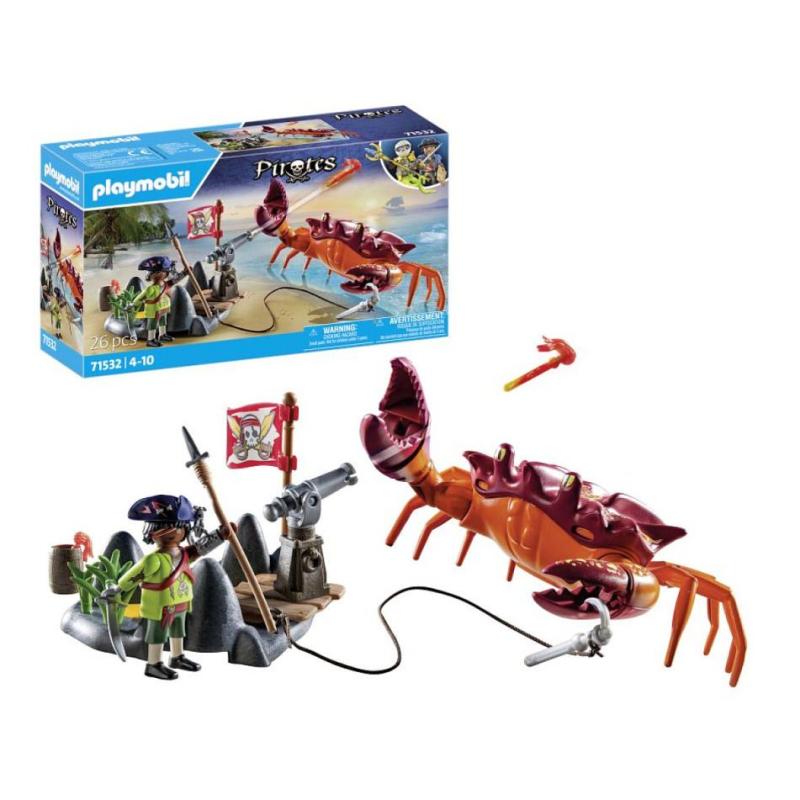 Playmobil batalla con el cangrejo gigante