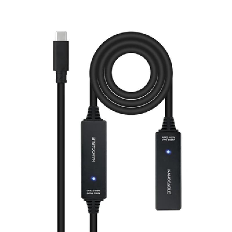 Cable prolongador nanocable con amplificador usb 3.2 gen1 usb - c - m - usb - c - h 10 m