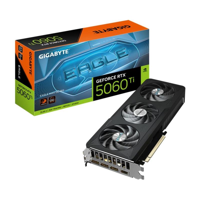 Tarjeta grafica gigabyte rtx 5060 ti eagle max oc 16gb gddr7 - 3x dp - 1x hdmi pci express 5.0