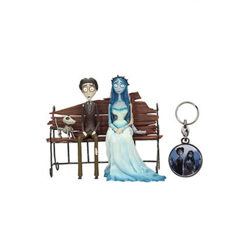 Set figuras + regalo llavero metalico la novia cadaver