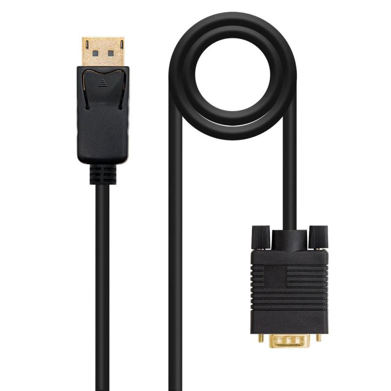 Cable conversor displayport a vga nanocable 5m macho - macho - negro