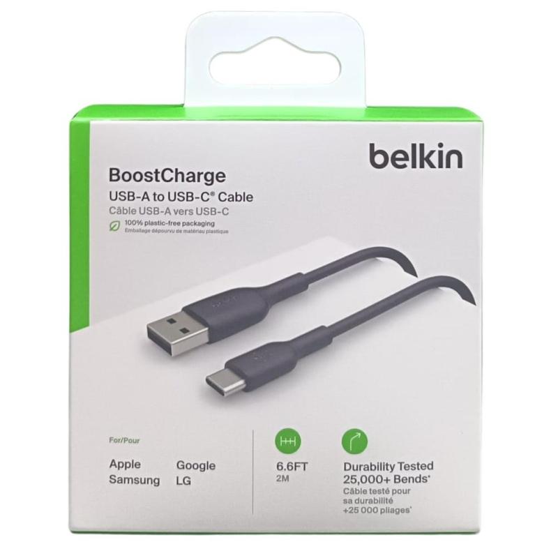 Cable usb tipo c a usb tipo a belkin 2m - macho - macho - negro