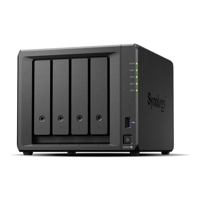 Servidor nas synology disk station ds925+ 4gb 4 bahias gigabit ethernet