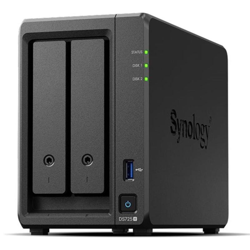 Servidor nas synology disk station ds725+ 4gb 2 bahias gigabit ethernet