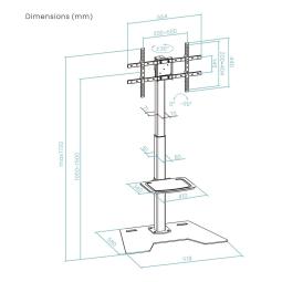 Soporte de suelo tooq para pantalla tv 37 pulgadas - 70 pulgadas fs2284m - b