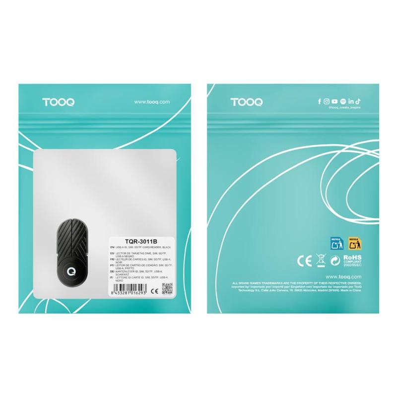 Lector dni usb tipo c tooq tqr - 3011b