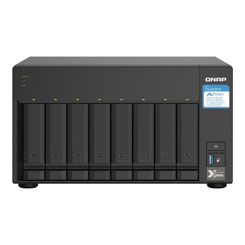 Servidor nas qnap ts - 832px - 4g 8 bahias 4gb gigabit ethernet