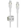 Cable usb tipo c belkin 3m - macho - macho - blanco - trenzado