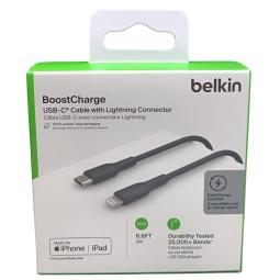 Cable lightning a usb tipo c belkin 2m - macho - macho - negro - trenzado