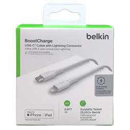 Cable lightning a usb tipo c belkin 2m - macho - macho - blanco - trenzado