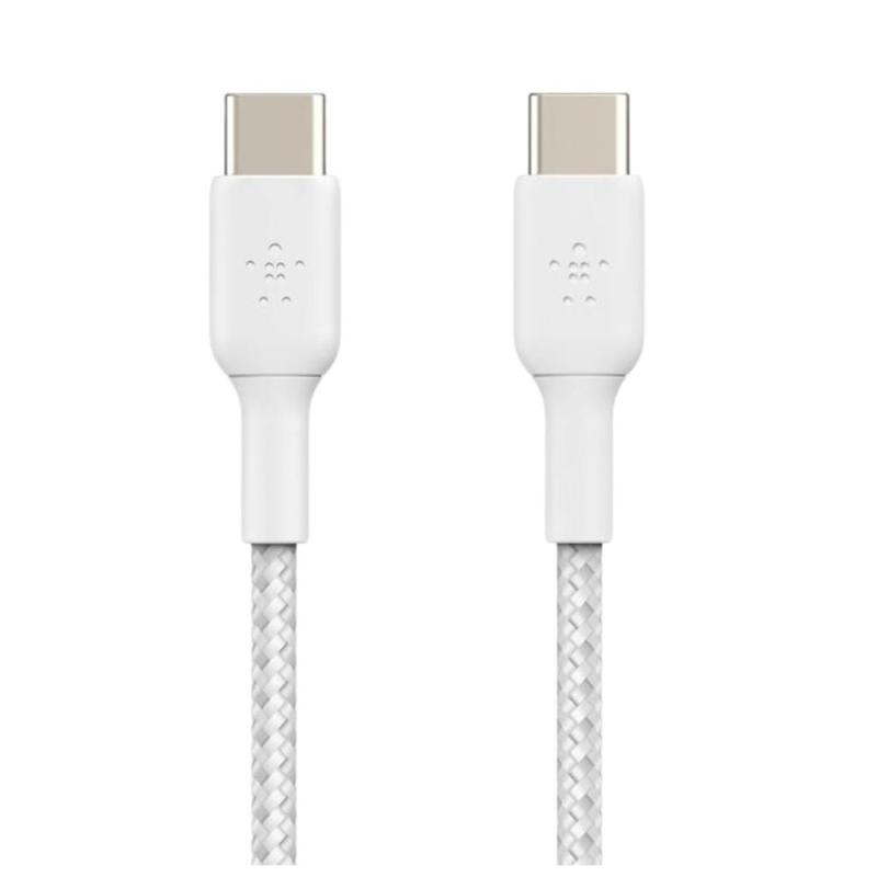 Cable usb tipo c belkin 2m - macho - macho - blanco - trenzado