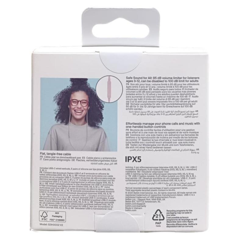 Auriculares belkin g3h0002hqpkv2 rosa