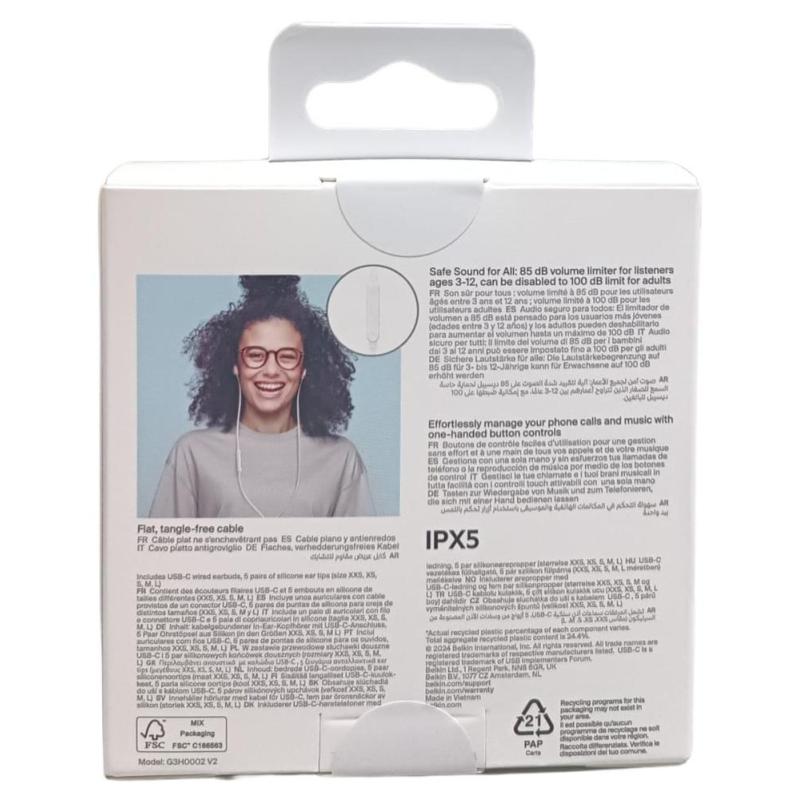 Auriculares belkin g3h0002hqwhv2 blanco