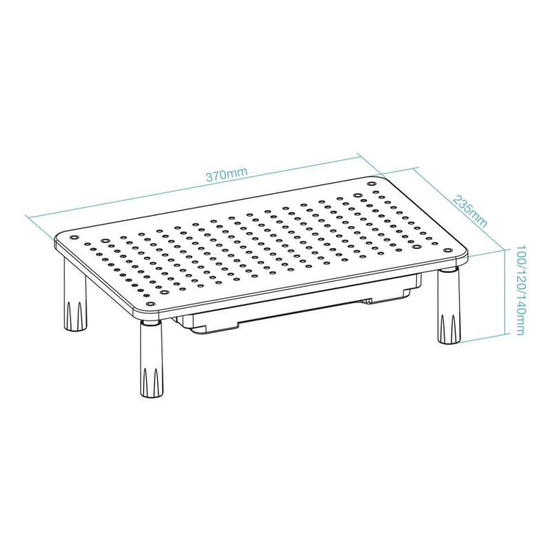 Elevador soporte de monitor tooq tqmr087 negro