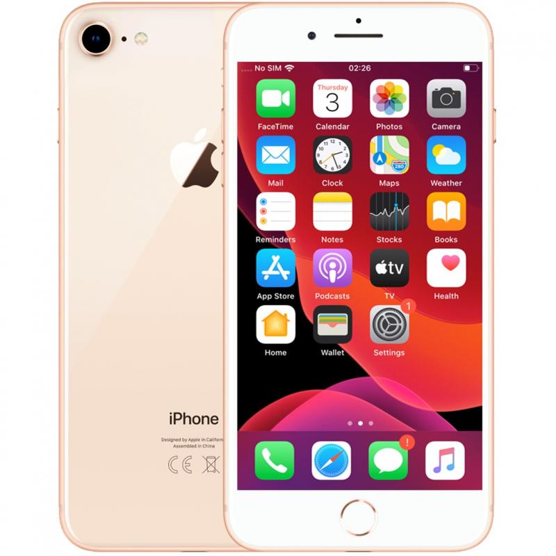 Telefono movil smartphone reware apple iphone 8 256gb gold - 4.7pulgadas - lector huella - reacondicionado - refurbish - grado a