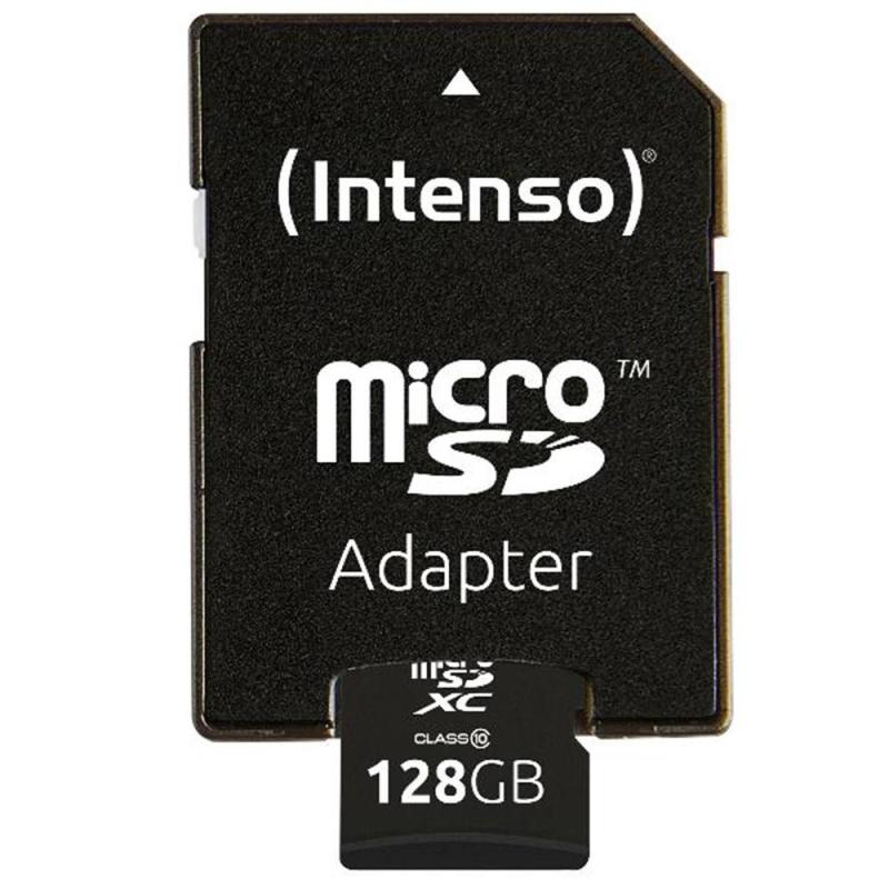 Tarjeta memoria micro sd intenso 128gb cl10 + adaptador sd