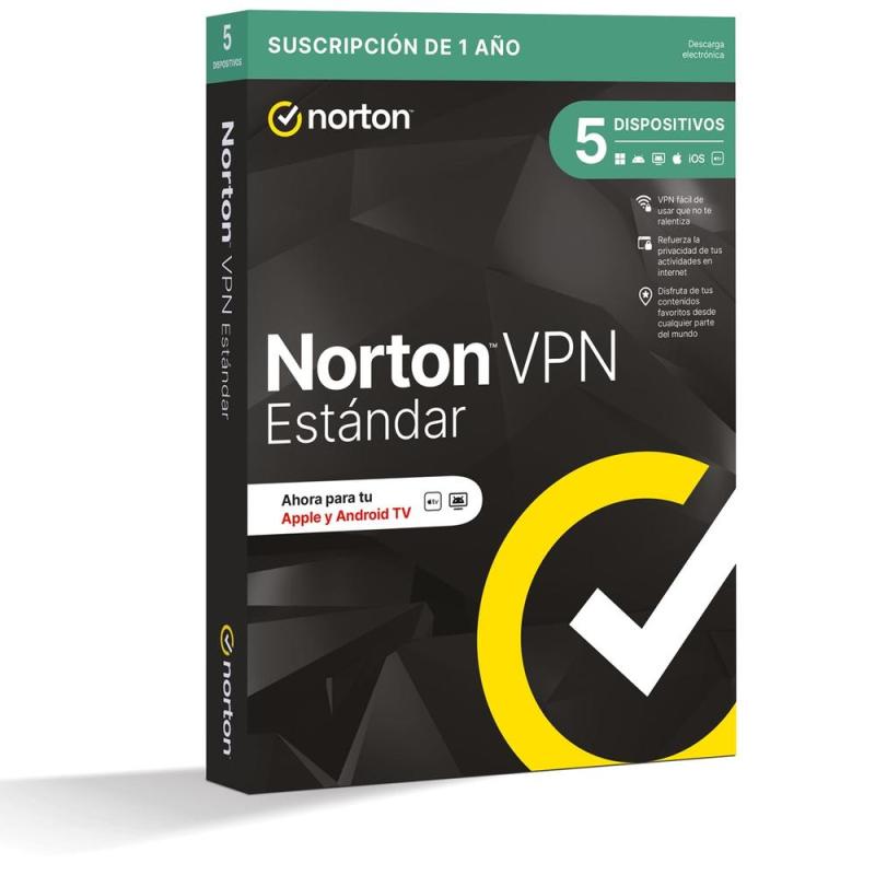 Vpn norton vpn standard es 1 usuario 5 dispositivos 1 año caja