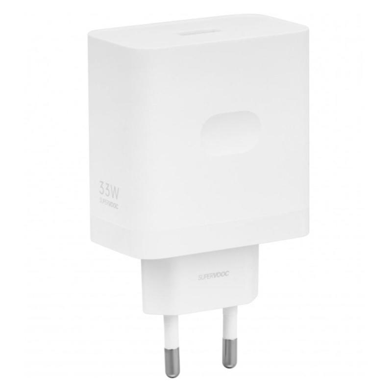 Cargador oppo supervooc 33w usb tipo a blanco